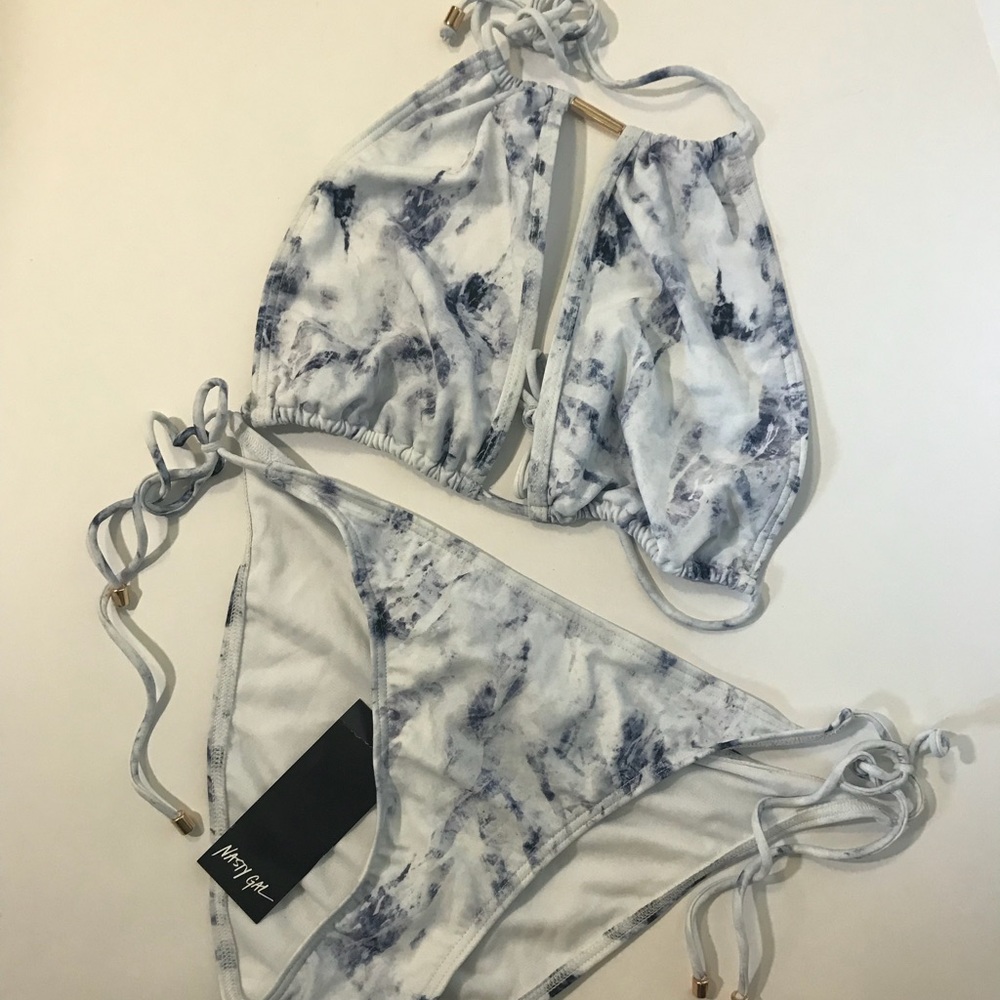 Nasty Gal swim set marble